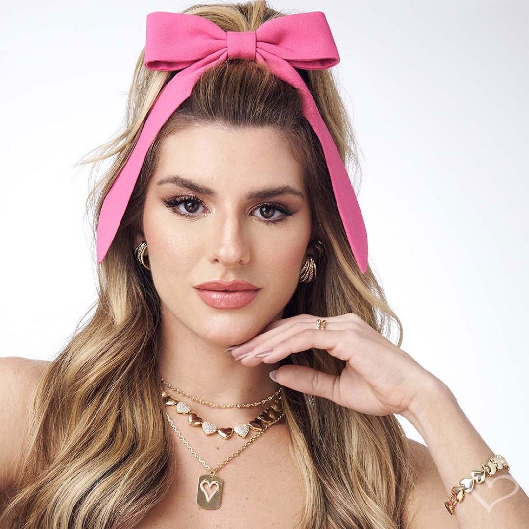 Laço de Cabelo Nat Crepe Rosa