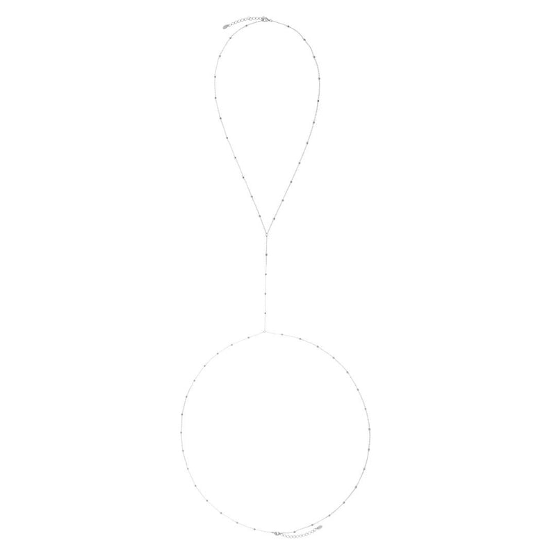 Body Chain Piuka Dua Bolinhas Folheado em Ródio Branco
