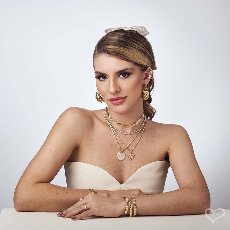 Brinco de Argola Croissant Natália Folheado a Ouro 18k