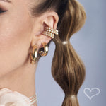 Trio de Brincos de Argola Tubo Wanessa Folheado a Ouro 18k