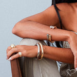 Anel Quadrado Betty Zircônias Folheado a Ouro 18k