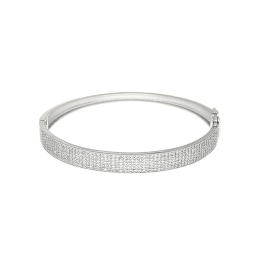 Bracelete Talita Zircônias Folheado em Ródio Branco