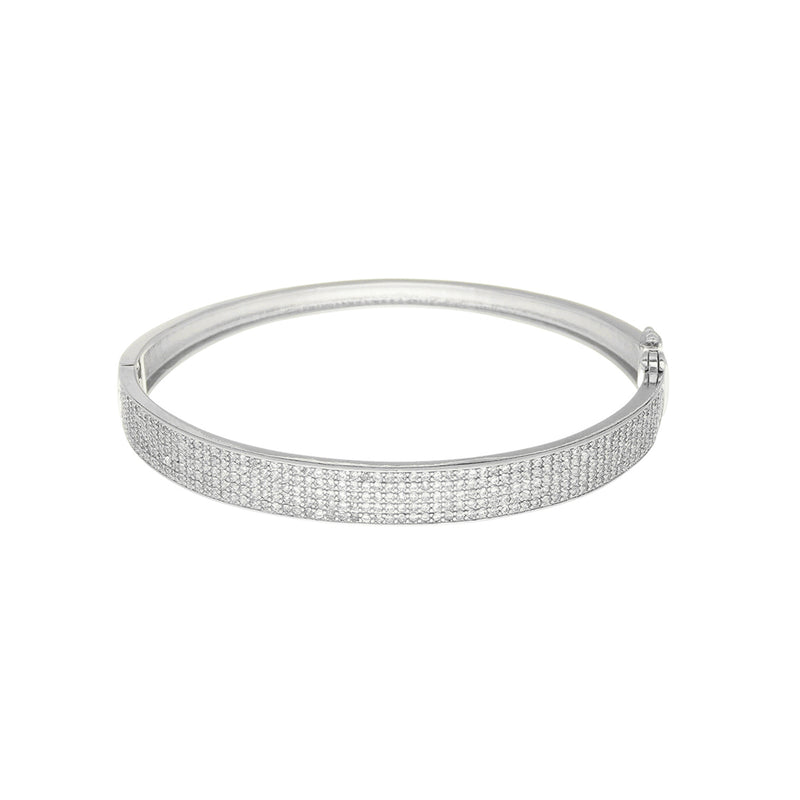 Bracelete Talita Zircônias Folheado em Ródio Branco