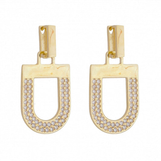 Brinco Vintage Silvia Zircônias Folheado a Ouro 18k