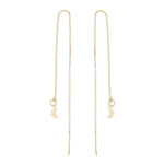 Brinco Fio Maia Lua Folheado 18k