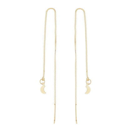 Brinco Fio Maia Lua Folheado 18k