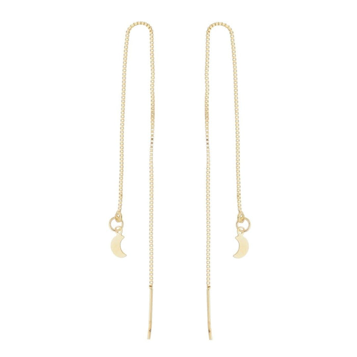 Brinco Fio Maia Lua Folheado 18k