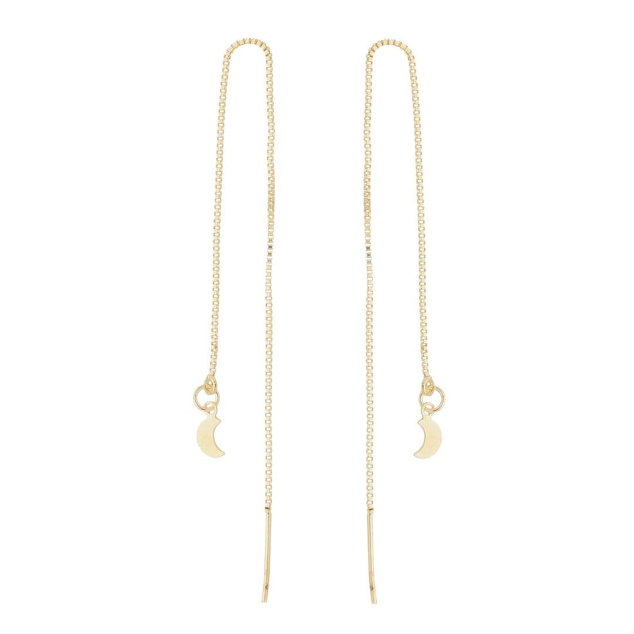 Brinco Fio Maia Lua Folheado 18k