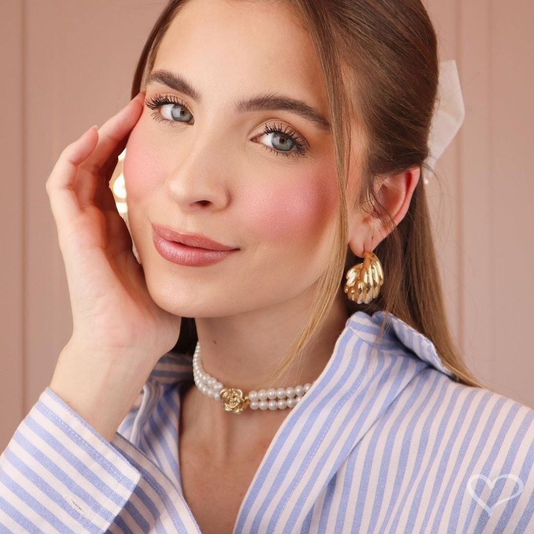 Brinco Argola Vintage Maya Ondulado Folheada a Ouro 18k