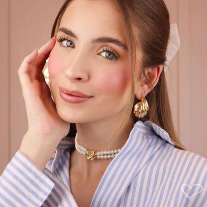 Brinco Argola Vintage Maya Ondulado Folheada a Ouro 18k