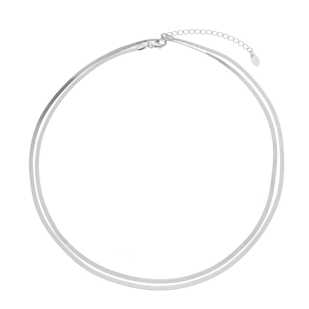 Belly Chain Duda Malha Metal Folheado em Ródio Branco