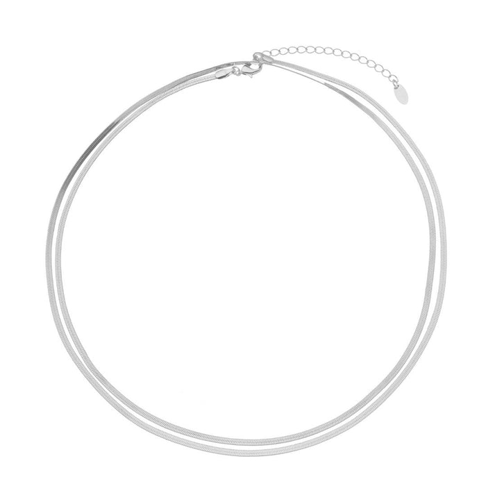 Belly Chain Duda Malha Metal Folheado em Ródio Branco