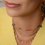 Choker de Estrelas Rana Zircônias Coloridas Folheada a Ouro 18k