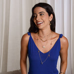 Colar Longo Amy Zircônias Coloridas Folheado a Ouro 18k