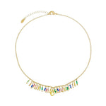 Choker Amy Zircônias Coloridas Folheada a Ouro 18k