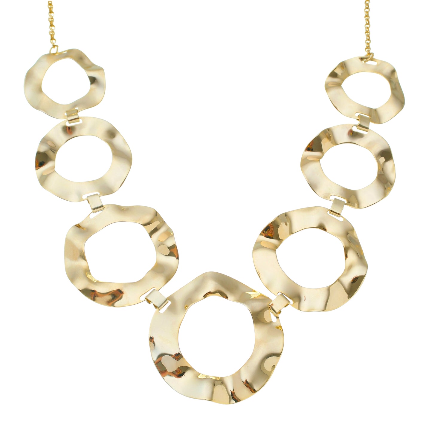 Colar Amália Circulos Matelado Dourado