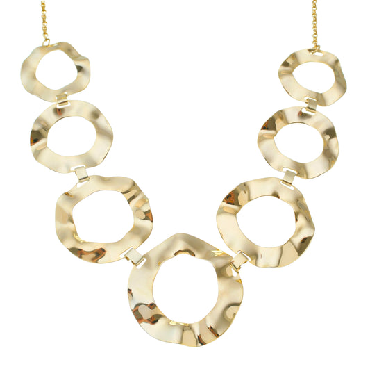 Colar Amália Circulos Matelado Dourado