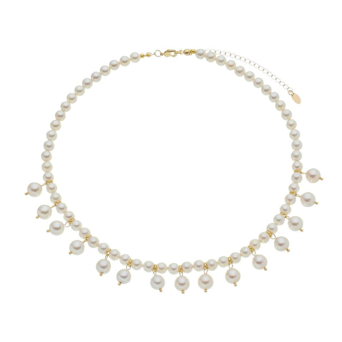 Colar de Pérolas Audrey Folheado a Ouro 18k