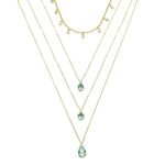 Mix de Colares Olivia Zircônias Acqua Folheado a Ouro 18k