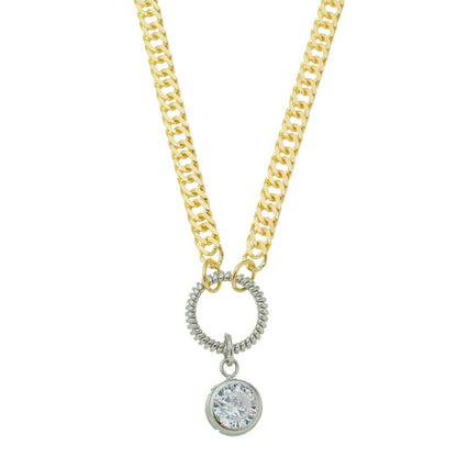 Colar Helena Zircônia Folheado a Ouro 18k e Folheado em Ródio Branco