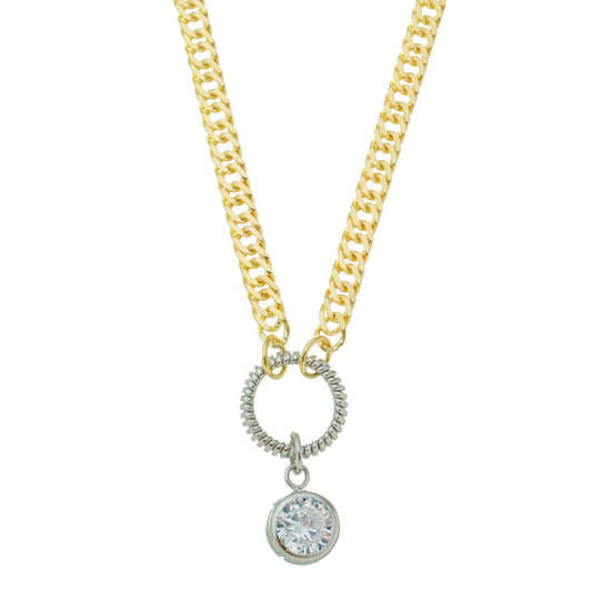 Colar Helena Zircônia Folheado a Ouro 18k e Folheado em Ródio Branco