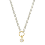 Colar Helena Zircônia Folheado em Ródio Branco e Folheado a Ouro 18k