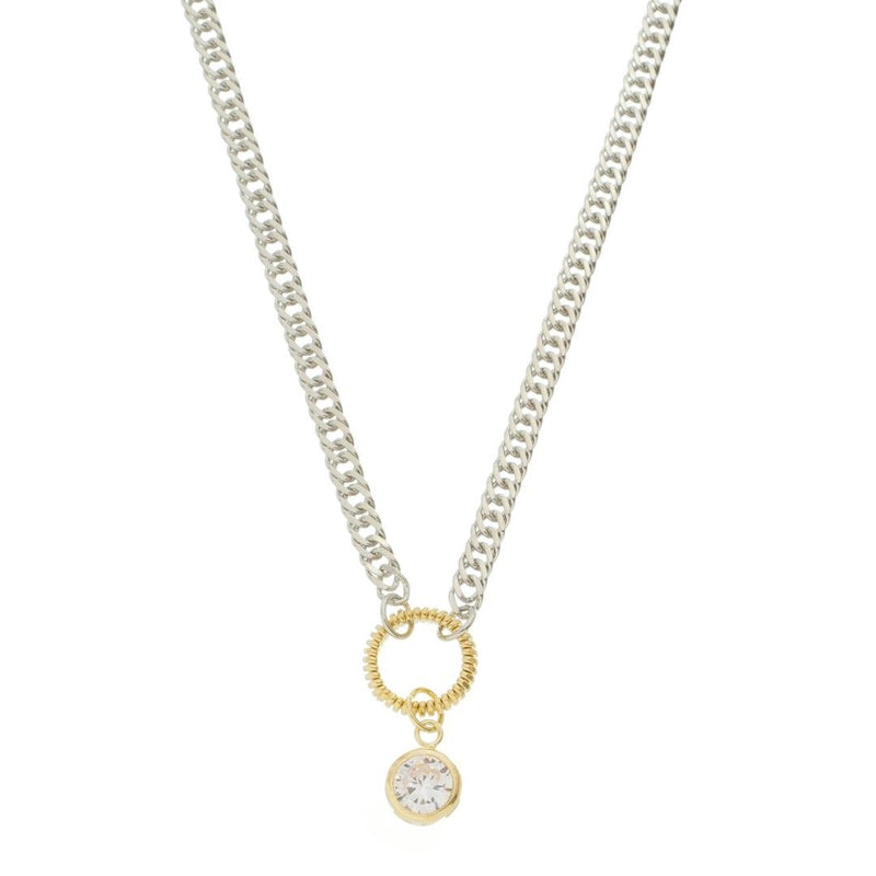 Colar Helena Zircônia Folheado em Ródio Branco e Folheado a Ouro 18k