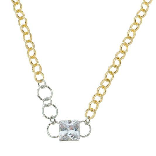 Choker Ester Zircônia Folheada a Ouro 18k e Folheado em Ródio Branco