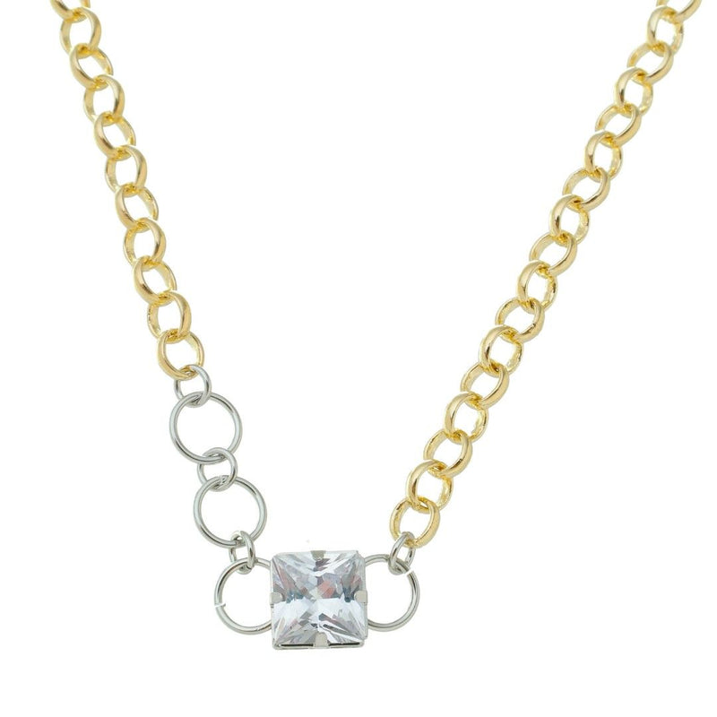Choker Ester Zircônia Folheada a Ouro 18k e Folheado em Ródio Branco