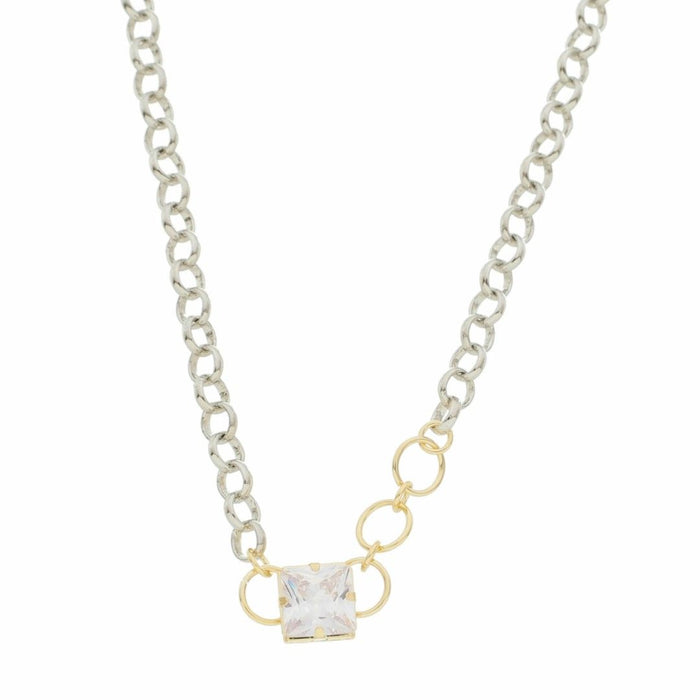 Choker Ester Zircônia Folheada em Ródio Branco e Folheado a Ouro 18k