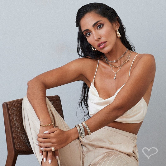 Choker Ester Zircônia Folheada em Ródio Branco e Folheado a Ouro 18k