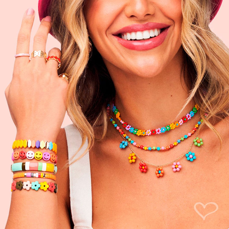 Pulseira Lara Flor Metal Tons de Verde
