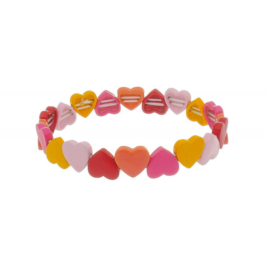 Pulseira Lara Coração Metal Tons de Rosa