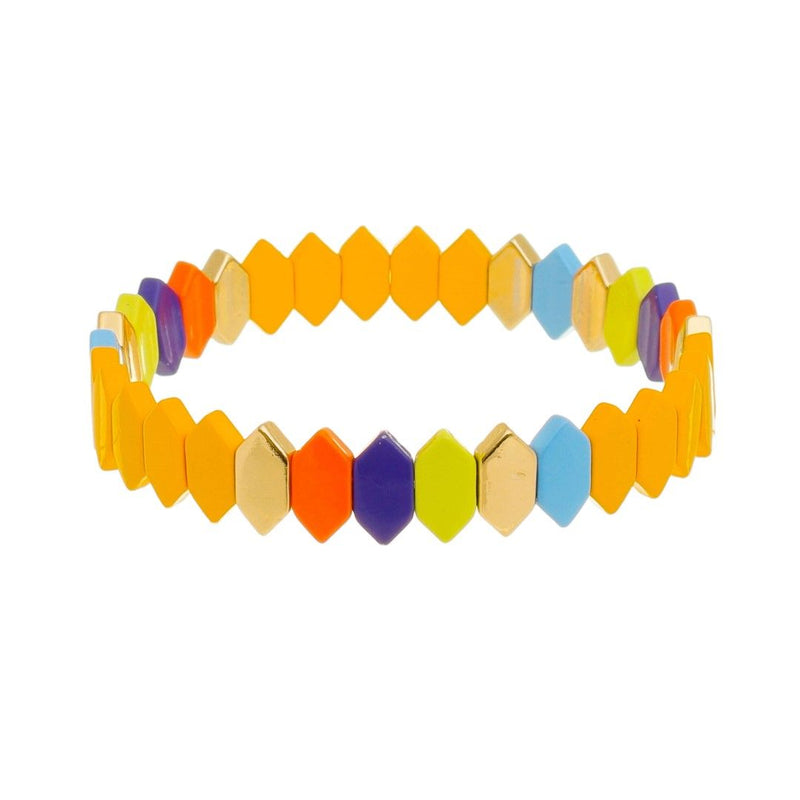 Pulseira Kiki Losangos Metal Amarela