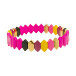 Pulseira Kiki Losangos Metal Pink