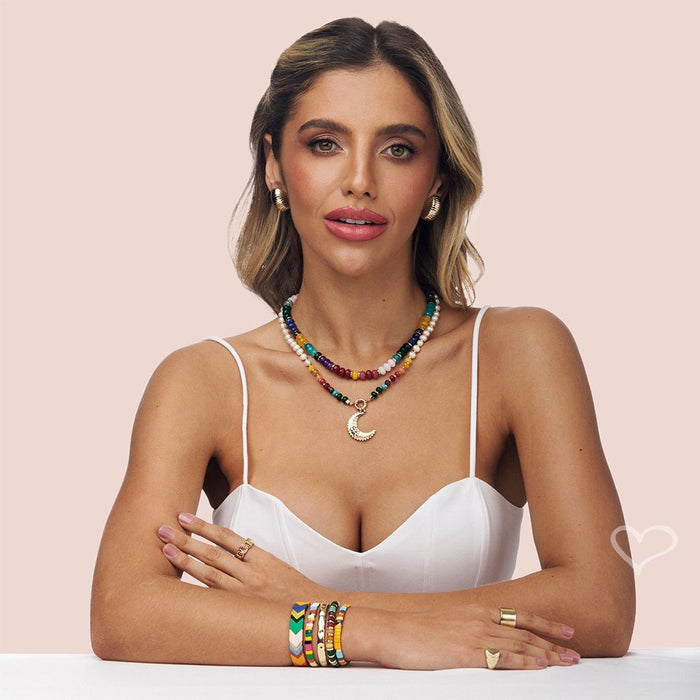 Pulseiras Drika Mini Losangos Metal Amarela