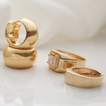 Brinco de Argola Larga Lily Folheado a Ouro 18k
