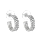Brinco de Argola Kate P Zircônias Folheado em Ródio Branco