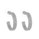 Brinco de Argola Kate M Zircônias Folheado em Ródio Branco