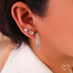 Brinco de Argola Kate M Zircônias Folheado em Ródio Branco