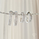 Brinco de Argola Kate M Zircônias Folheado em Ródio Branco