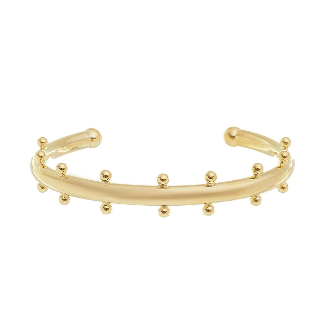 Bracelete Tubo Cinthia Mini Bolas Folheado a Ouro 18k