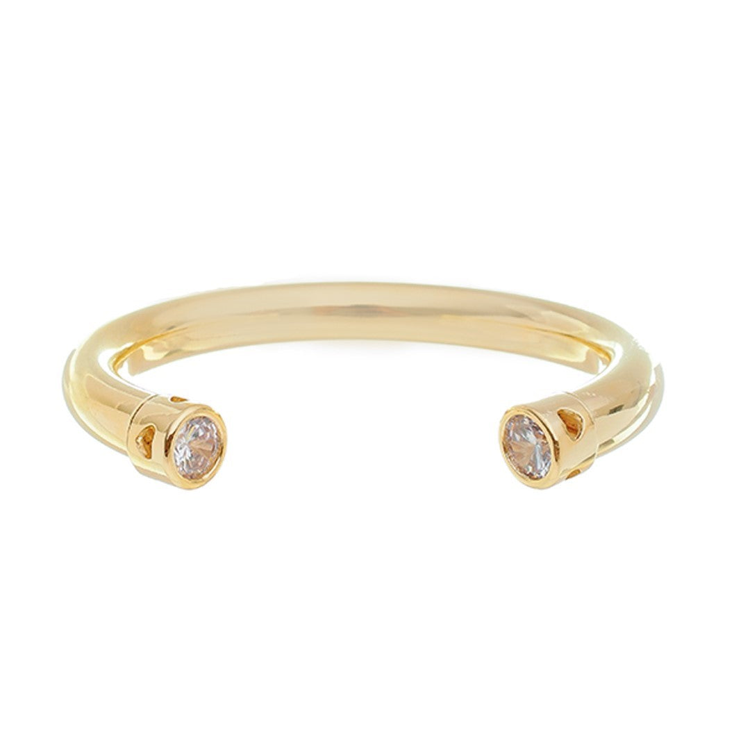 Bracelete Tubo Hannah Zircônias Folheado a Ouro 18k