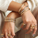 Bracelete Tubo Hannah Zircônias Folheado em Ródio Branco