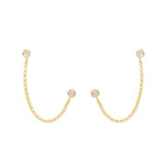 Brinco Ear Line Lyna Ponto de Luz Zircônias Folheado a Ouro 18k