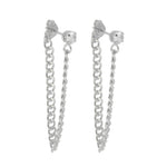 Brinco Ear Line Yara P Ponto de Luz Zircônia Folheado em Ródio Branco