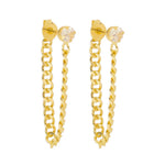 Brinco Ear Line Yara M Ponto de Luz Zircônia Folheado a Ouro 18k