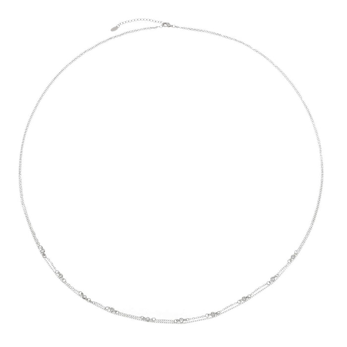 Belly Chain Ananda Zircônias Folheado em Ródio Branco