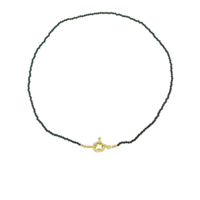 Choker Fê Zircônias Preta Folheada a Ouro 18k