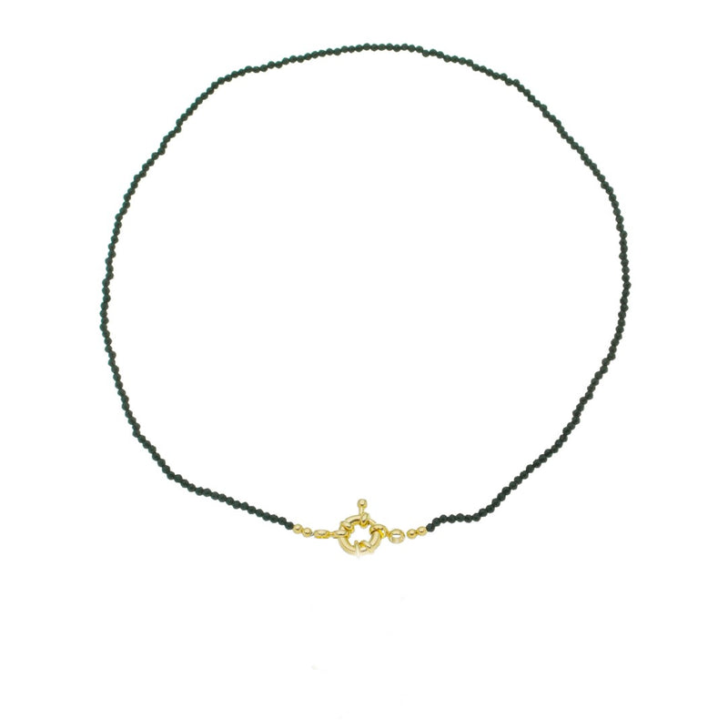 Choker Fê Zircônias Preta Folheada a Ouro 18k